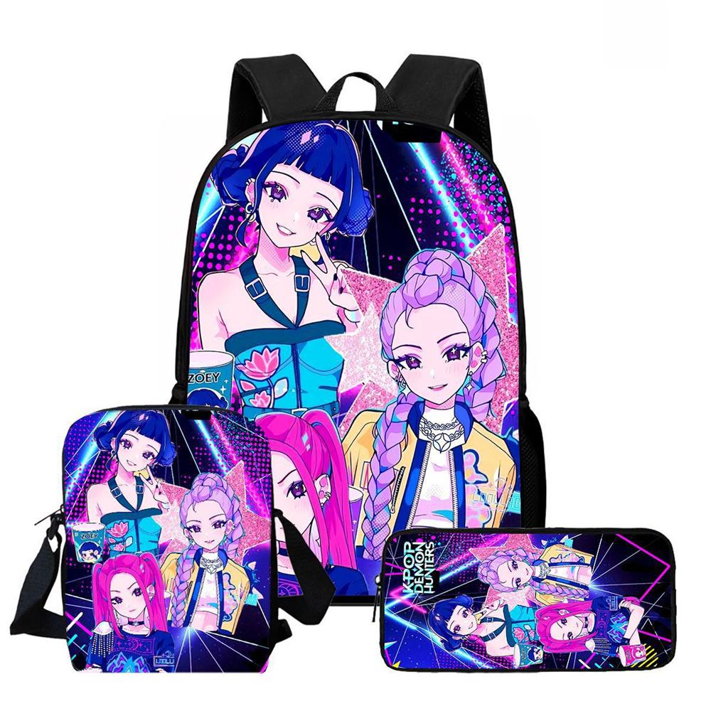 K-Pop Hunter Magic Girls New Children's Backpack DIY Customizable Unisex Student Bag Kindergarten Double Shoulder Cute Cartoon