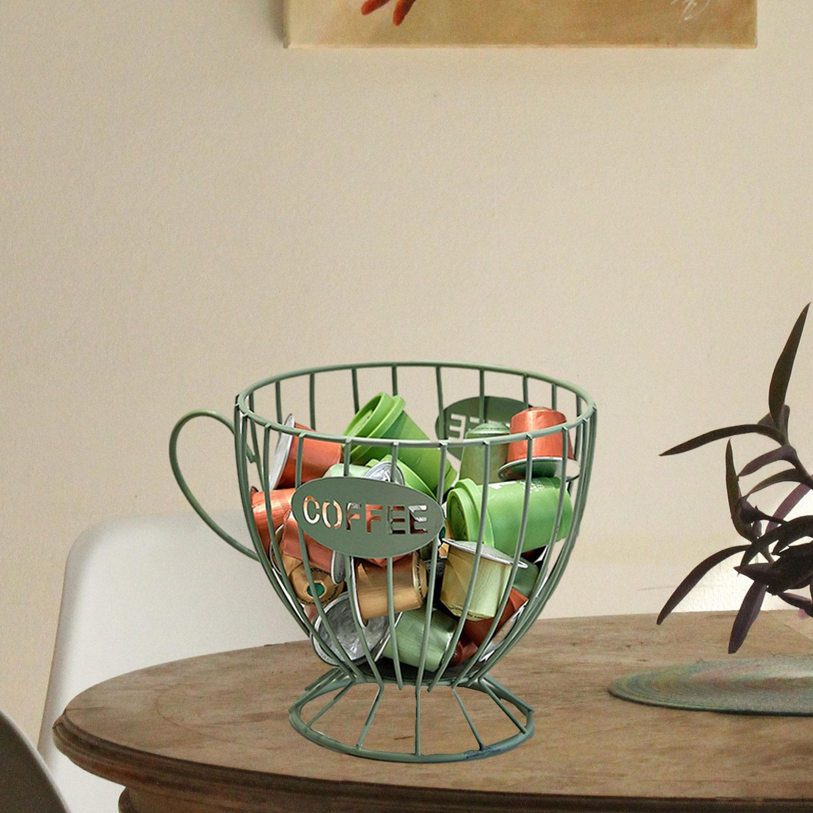 

Держатель для кофейных капсул, органайзер, корзина для хранения закусок большой вместимости, контейнер для стола зелёный