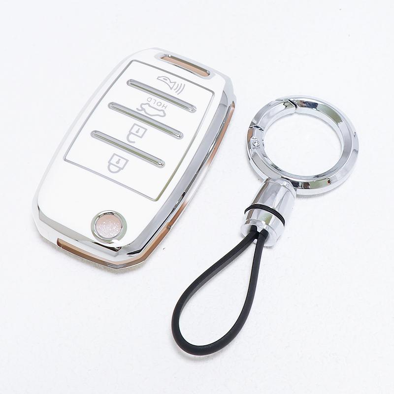 For Kia K5 Optima Sorento Forte Stinger Rio 3 K2 Ceed Cerato K3 Sportage 4 Picanto 3/4 Buttons Car Key Case Keyless Chains
