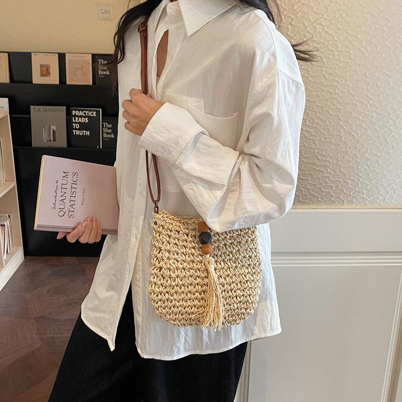 Straw Bag Women's Beach Shoulder Bag Crossbody Bag Large Capacity Women's Bag