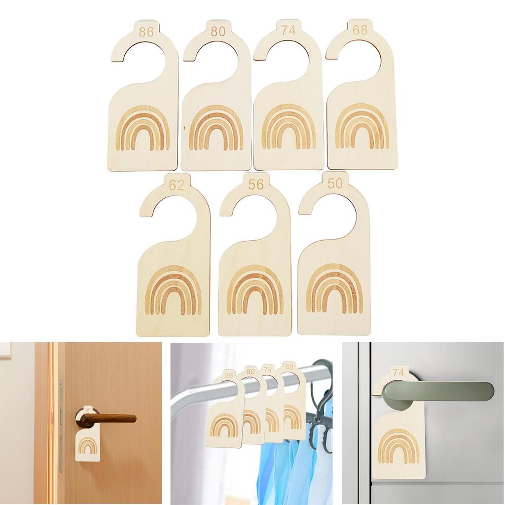 7x Nursery Hanger Organizers Nursery Closet Organizers Wood Newborn Wardrobe Divider for Closet Room Bedroom Birthday Nursery