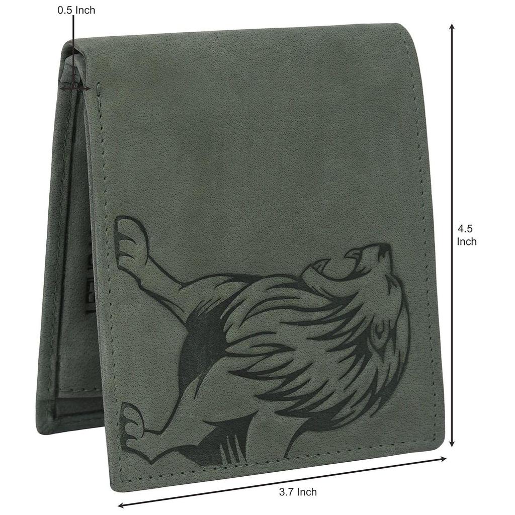 Leo Vintage Green Leather Wallet for Men