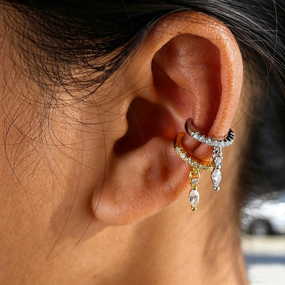 2026 New Various Styles 5A Cubic Zirconia CZ Charm Tassel Chain No Piercing Elegance Women Ear Cuff Clip on Earring