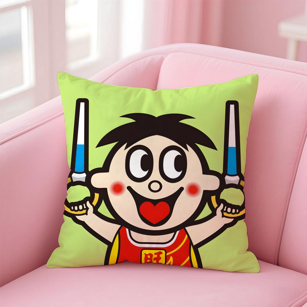 cartoon W-Wangzai Cushion Cover Home & Car Multi-Scene Pillow Cover - Reversible, Soft & Durable for Daily Use