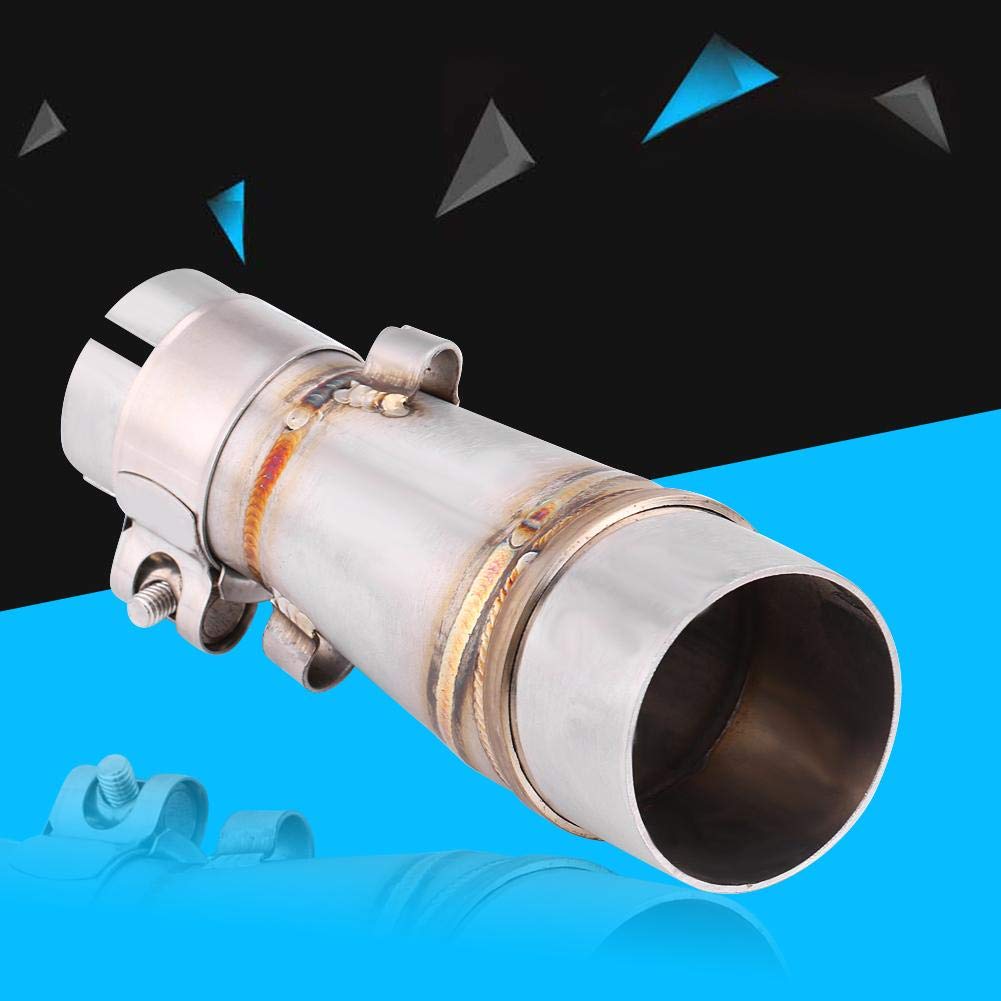 Qiilu 51mm Exhaust Middle Pipe Exhaust Pipe Middle Section Stainless Steel for Kawasaki Z250 Ninja 250 13-16