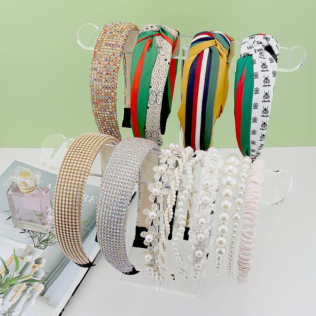Headband Holder Organizer Acrylic Headband Stand Display Rack for Hairbands & Watches For Teen Girl & Women Home Kitchen