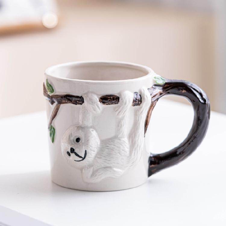 Delicate 3D Hand Painted Ceramic Mug Hand Painted Animal Ceramic Mug Convenient 3D Decoration for Kitchen and Cafe Use