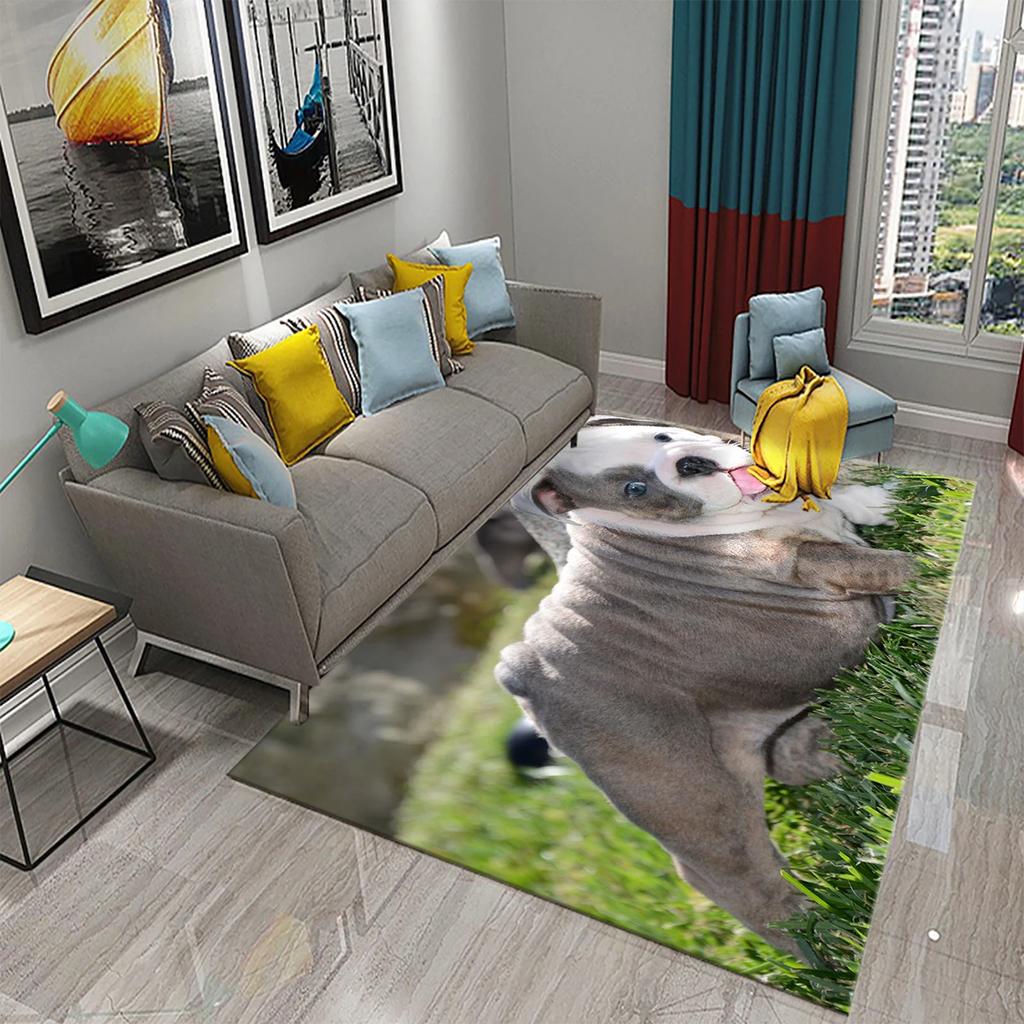 French Bulldog Carpet Lovely Animal Rugs for Bathroom Non-slip Doormat Balcony Carpet Welcome Rug Living Room Bedroom Decor Rug