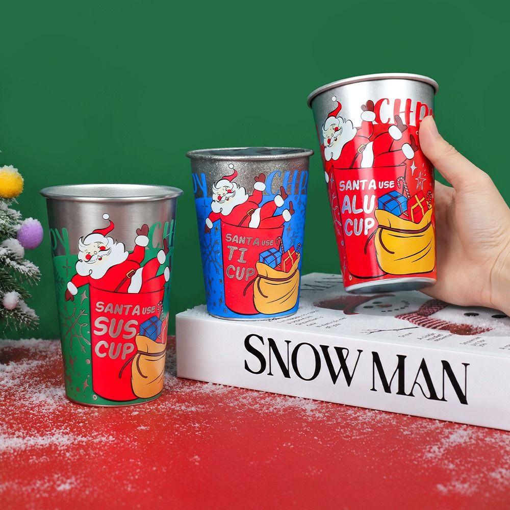 450ml Aluminum Beer Cup Cold Sensitive Cold Sensitive Tumbler Christmas Color Changing Cup  Bar