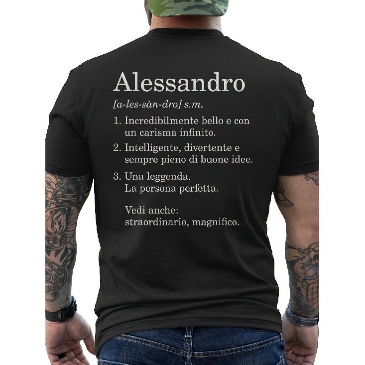 Funny Men'S T-Shirt (With Italian Translation) - with The Name "Alessandro" in Casual Version, Short Sleeves, Unisex, Perfect As a Gift And for The