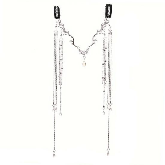 Head Chain Hair Clip Faux Crystal Inlaid Tassel Chain Decor Headgear Women Hair Decoration Photography Accessories