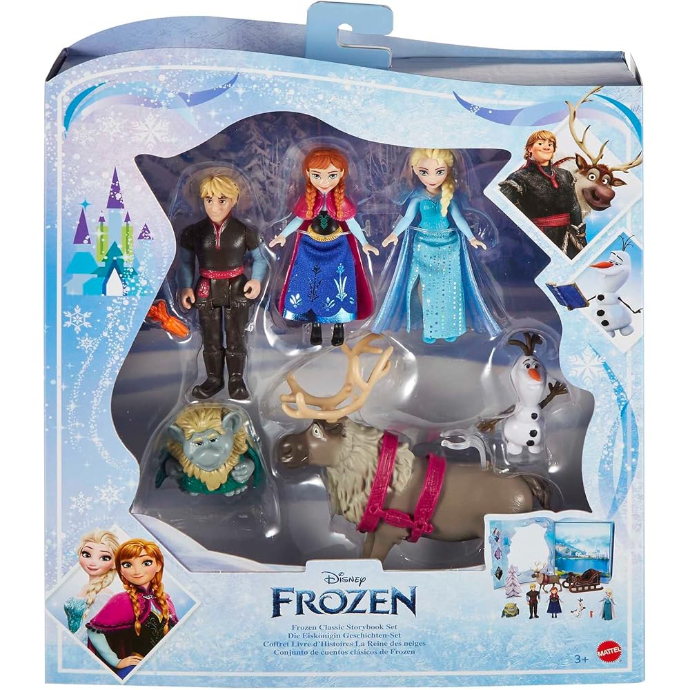 Mattel Disney Frozen Classic Storybook Mini Doll Playset for Ages 3 and Up