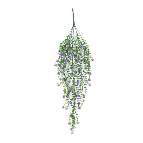 Hängende Kunstblume mit Eukalyptusblättern UV-beständig Fake-Blumenranke Innen Außen Garten Kunstblüte Rattan Dekor