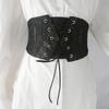 Lace Ruffle And Edge Girdle Tied Rope Waist Womens Dress Shirt Outer Layer