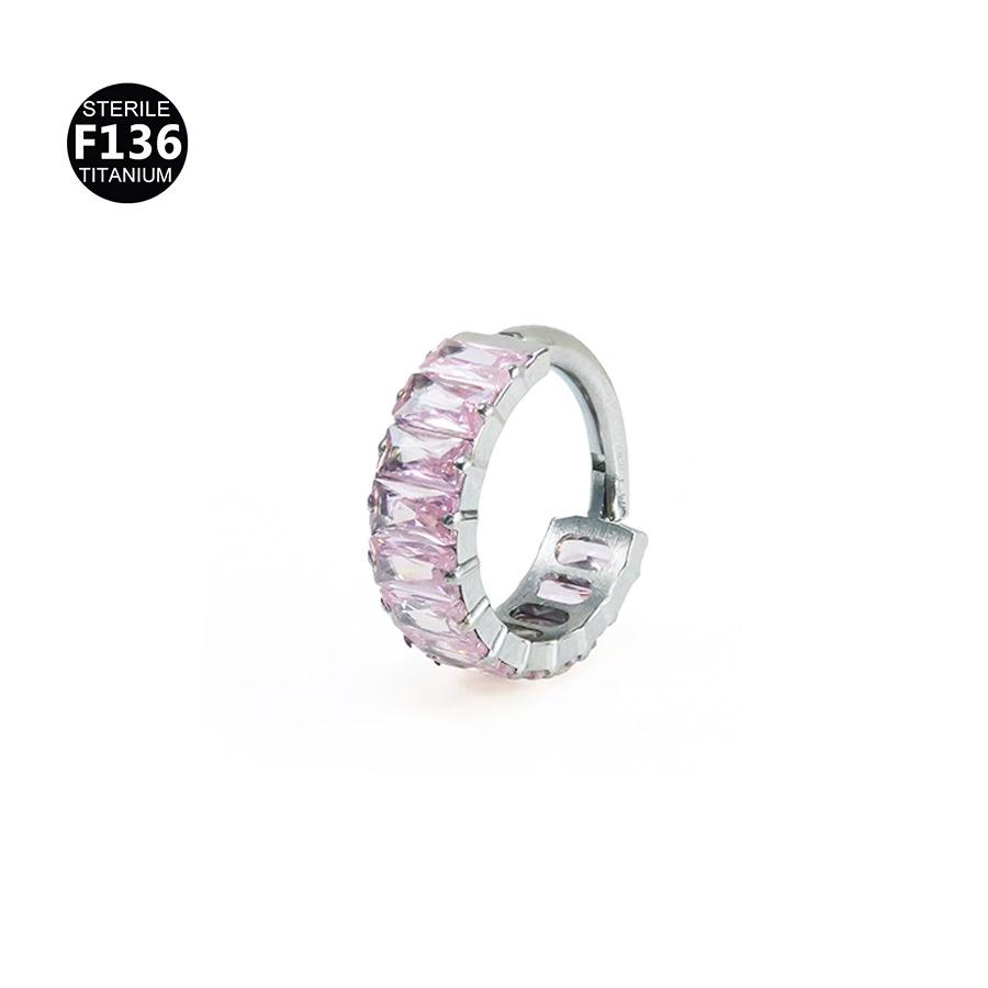 1.2mm Rainbow Inlaid F136 Titanium Alloy Nose Ring, Fashion Lip Earring Ear Cartilage Stud Piercing