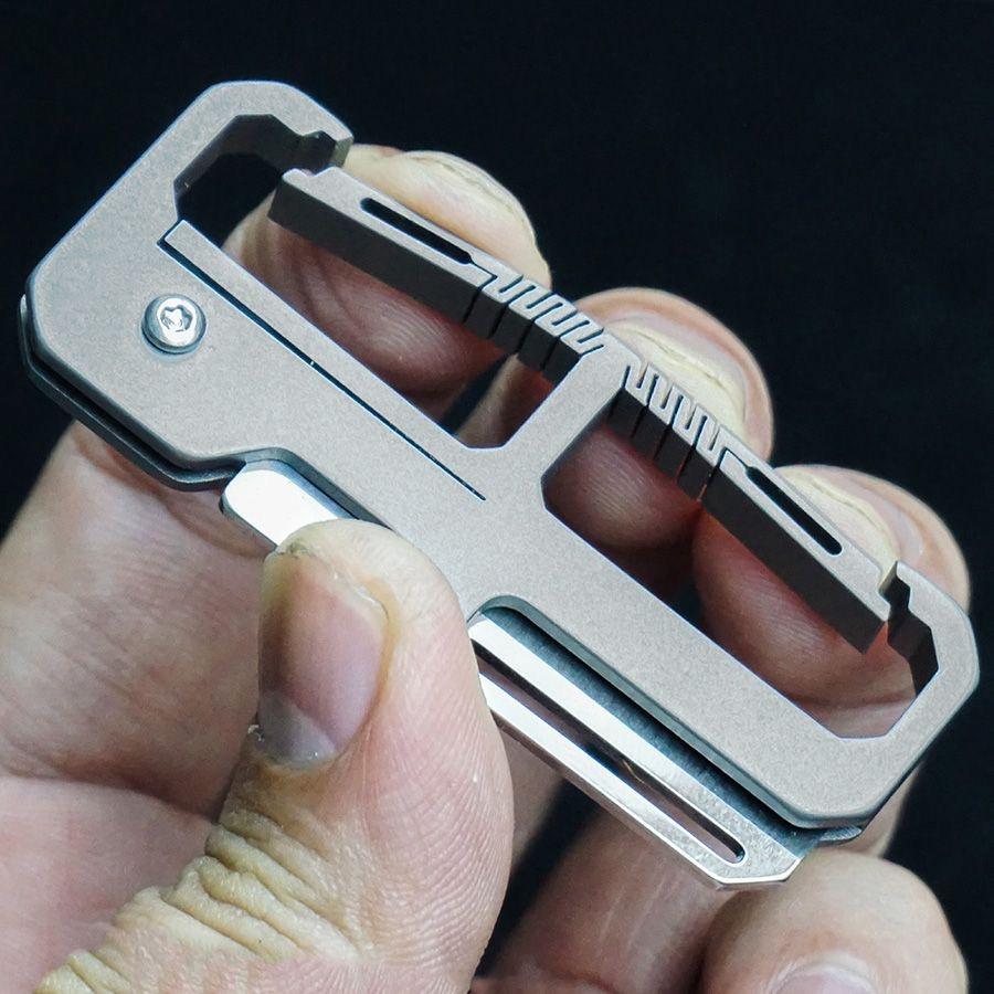 Titanium Alloy Key Chain Knife Pocket Keychain MINI Folding Knife Lightweight Belt Pendant Multifunctional Utility Knife Car Key