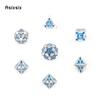 7 Pcs Blue White Metal Dice Solid Metal Polyhedral Dice Set Suitable For Role-Playing Dice PropBoard Game Gift