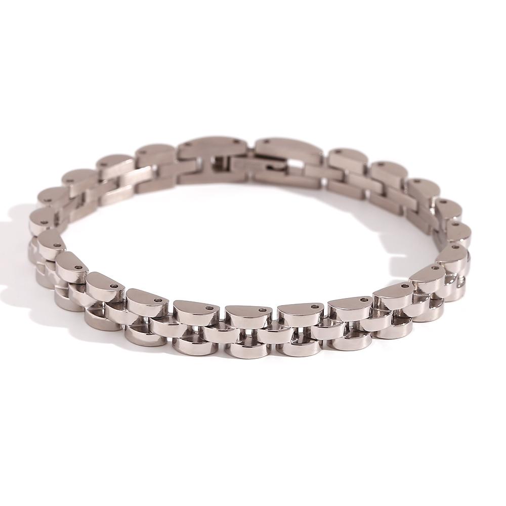

MamacitaSlay 316L Stainless Steel Industrial Chain Link Bracelet 18K Gold Plated Waterproof Fashion Jewelry For Party Streetwear 18cm