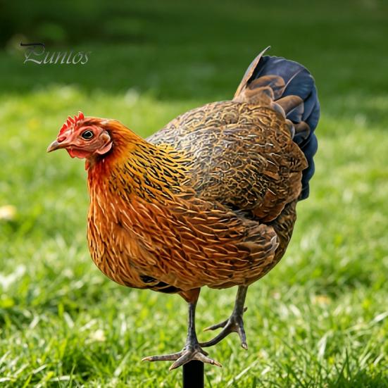 Arte da Giardino Realistico Palo Animale in Acrilico, Pollo Oca Uccello Piatto 2D Palo da Giardino Resistente alle Intemperie Segno Coniglio per Sentiero, Patio, Prato Esterno