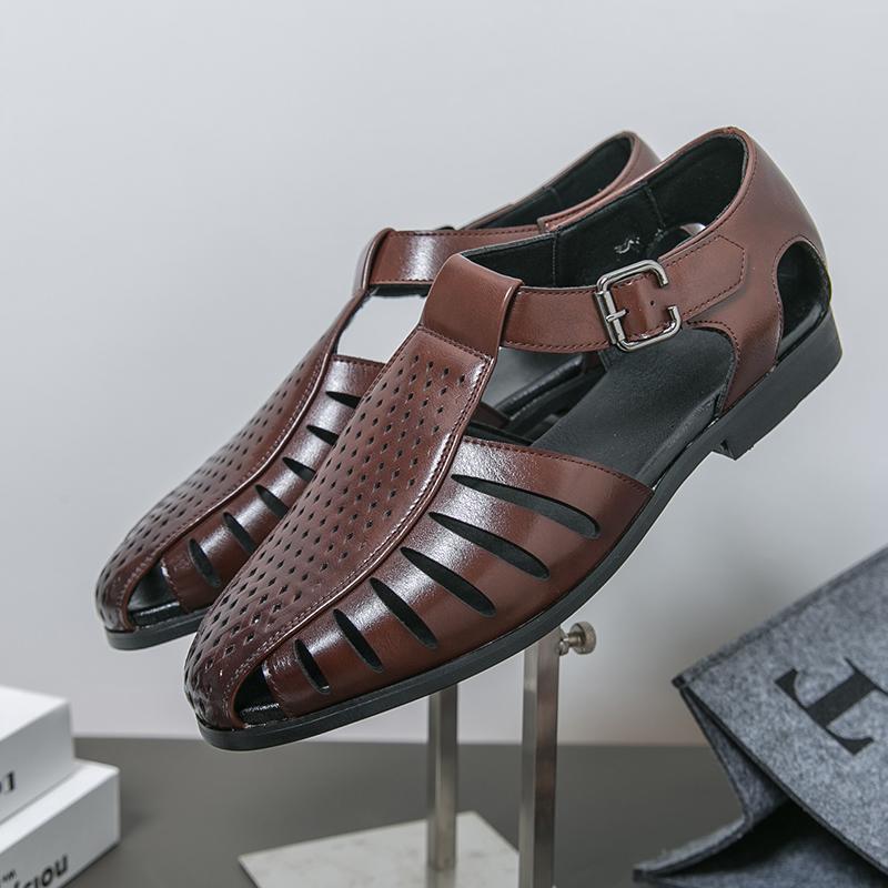 Fashion Leisure Walk Mens Sandals Fashion Male Beach Trekking Shoes Breathable Non-Slip Roma Shoes Quick Drying Summer Sandaly Slip On