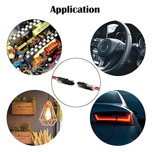 CTRICALVER 10pcs 2-needle Low Voltage General-purpose Connector Wire Connector, Wiring Connector, Non-peeling Push-type Design I-type Connector F