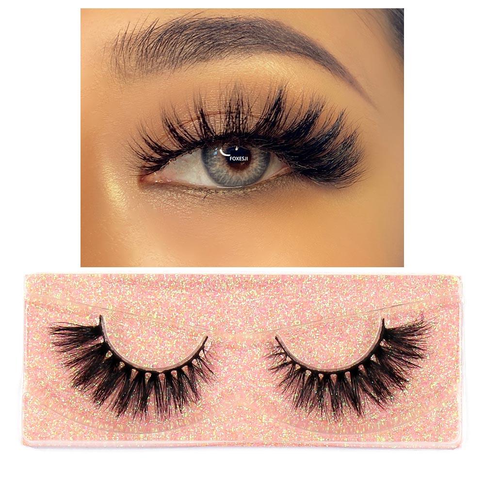 FOXESJI Wimpern 3D Nerz Falsche Wimpern Flauschig Weich Natürlicher Streifen Nerz Wimpern Verlängerung Volumen Fake Wimpern Dicke Wimpern