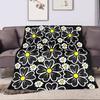 Black and White Daisies with Yellow Centers Patterned flannel blanket perfect for the bedroom living room, sofa, or a little nap