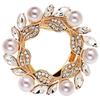Brooch Pin Flower Twist Shape Sparkling Rhinestones Imitation Pearls Decor Scarf Buckle Sweaters Collars Hats Bags Coats Scarves Accessory