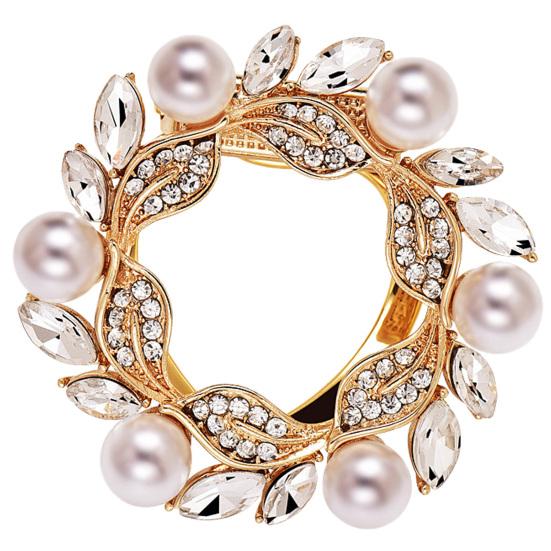 

Brooch Pin Flower Twist Shape Sparkling Rhinestones Imitation Pearls Decor Scarf Buckle Sweaters Collars Hats Bags Coats Scarves U