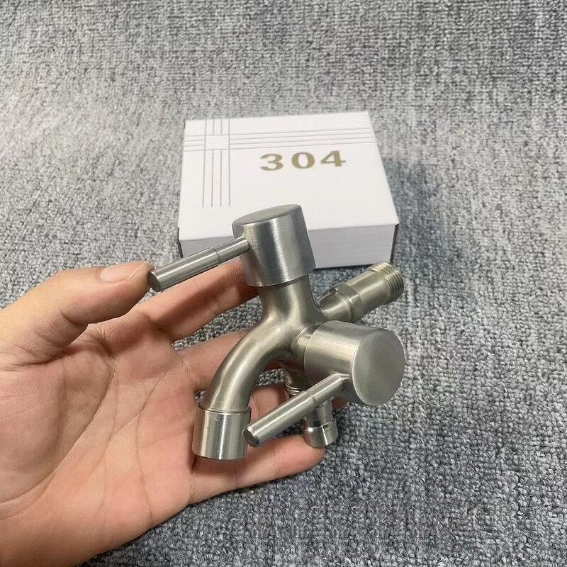 TLXT Brushed Stainless Steel Dual Outlet Faucet