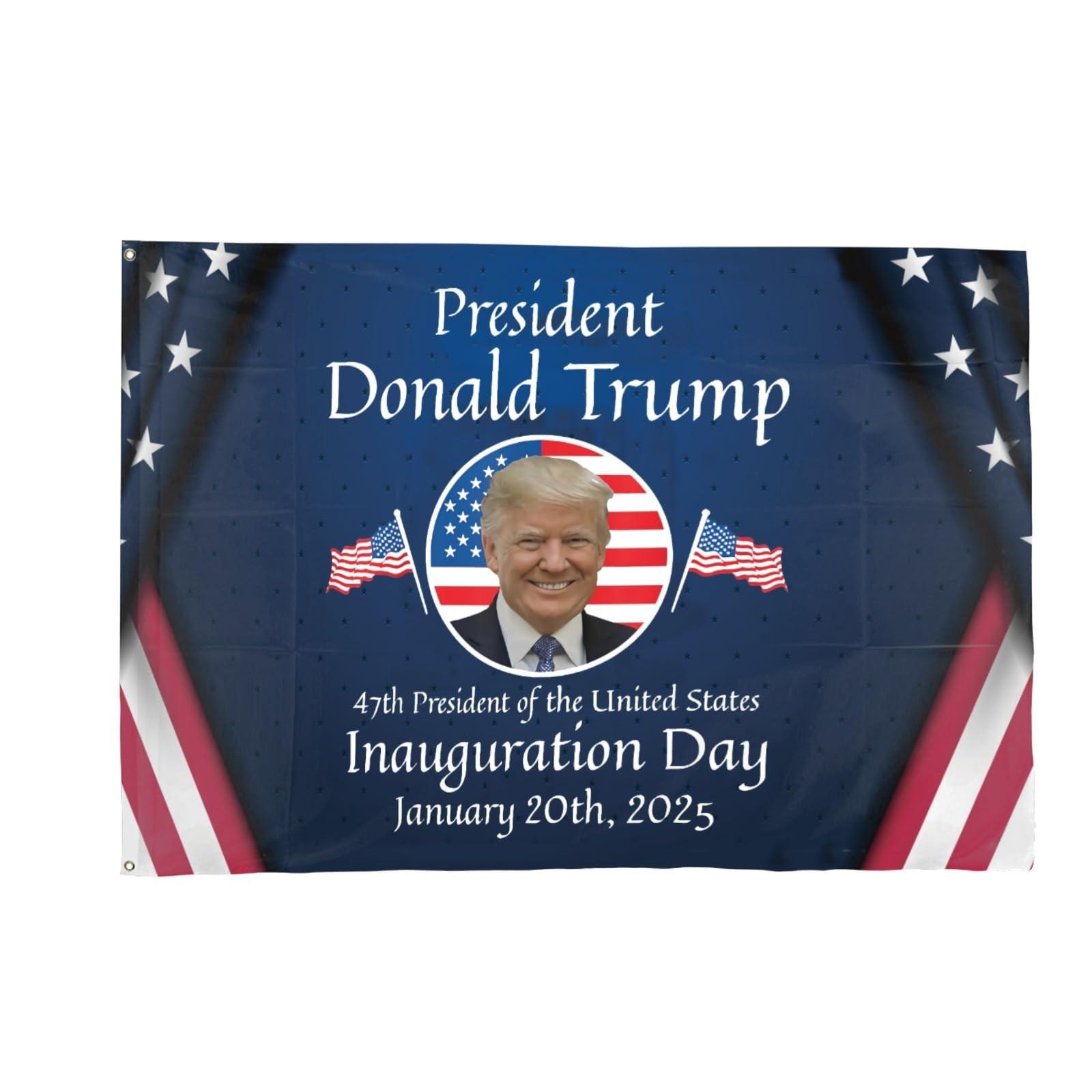 

Inauguration Day 47th President Of The United States Flag 3x5FT Outdoor Flag Outdoor Banner One Size
