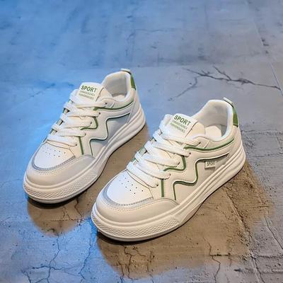 Spring and Summer Women's Flat-bottomed Versatile Platform White Shoes Student Leisure Sports Board Shoes Muffin Bottom Trendy Shoes Women