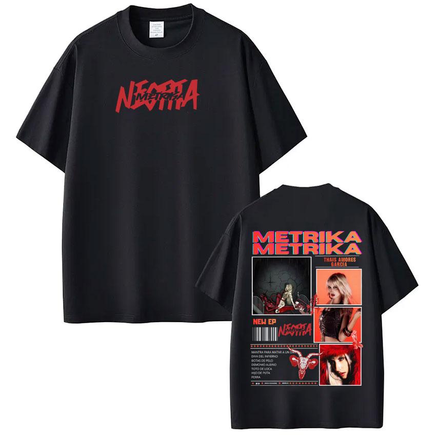 singer metrika New album Tour printed Tshirt Unisex Women Aesthetic trendyShortsleeved loose cotton casual Harajuku Tshirts