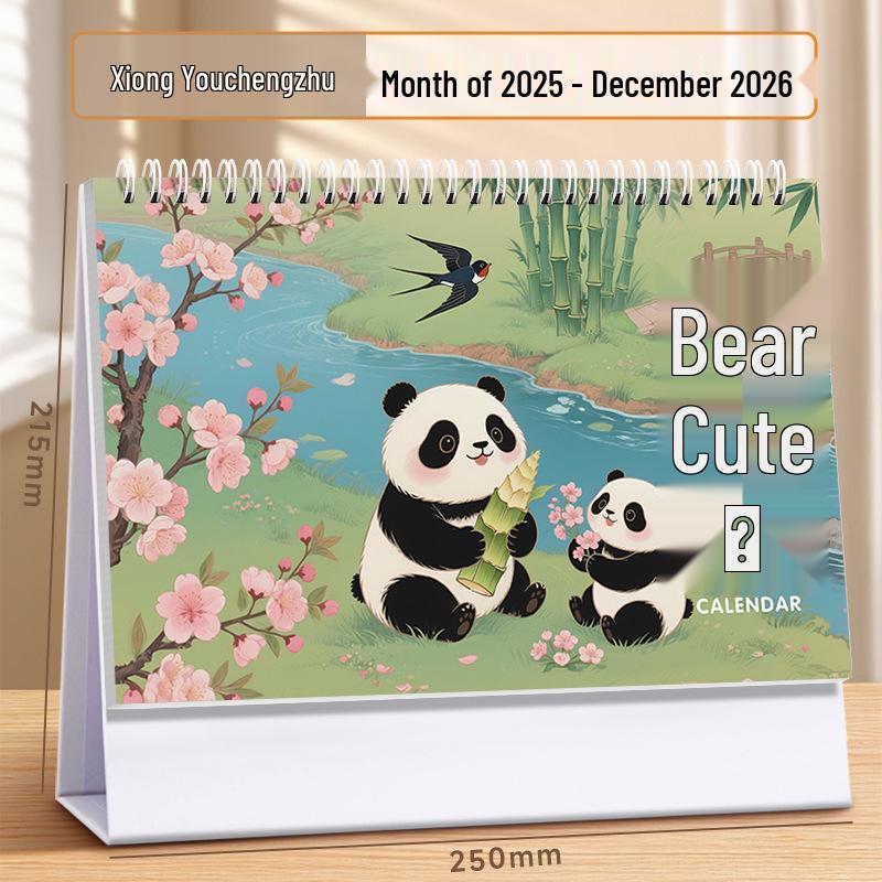 2026 Year of the Horse Customizable Thick Paper Table Calendar - Office Desktop Ornament with Company Logo Printing Available