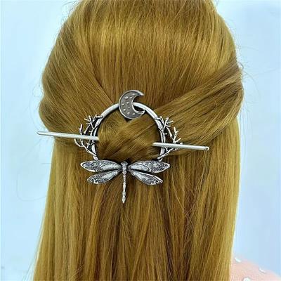 New Fashionable Simple Dragonfly Hairpin, Women's Solid Color Retro Banquet Clothing Accessories, Alloy Material Style Headband