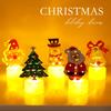Christmas LED Candle Light with Santa and Snowman Figurines