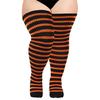 Halloween Weihnachten Gestreifte Gestrickte Oberschenkelhohe Socken für Damen Dicke Oberschenkel Überknielange Strümpfe Super Elastische Strumpfwaren