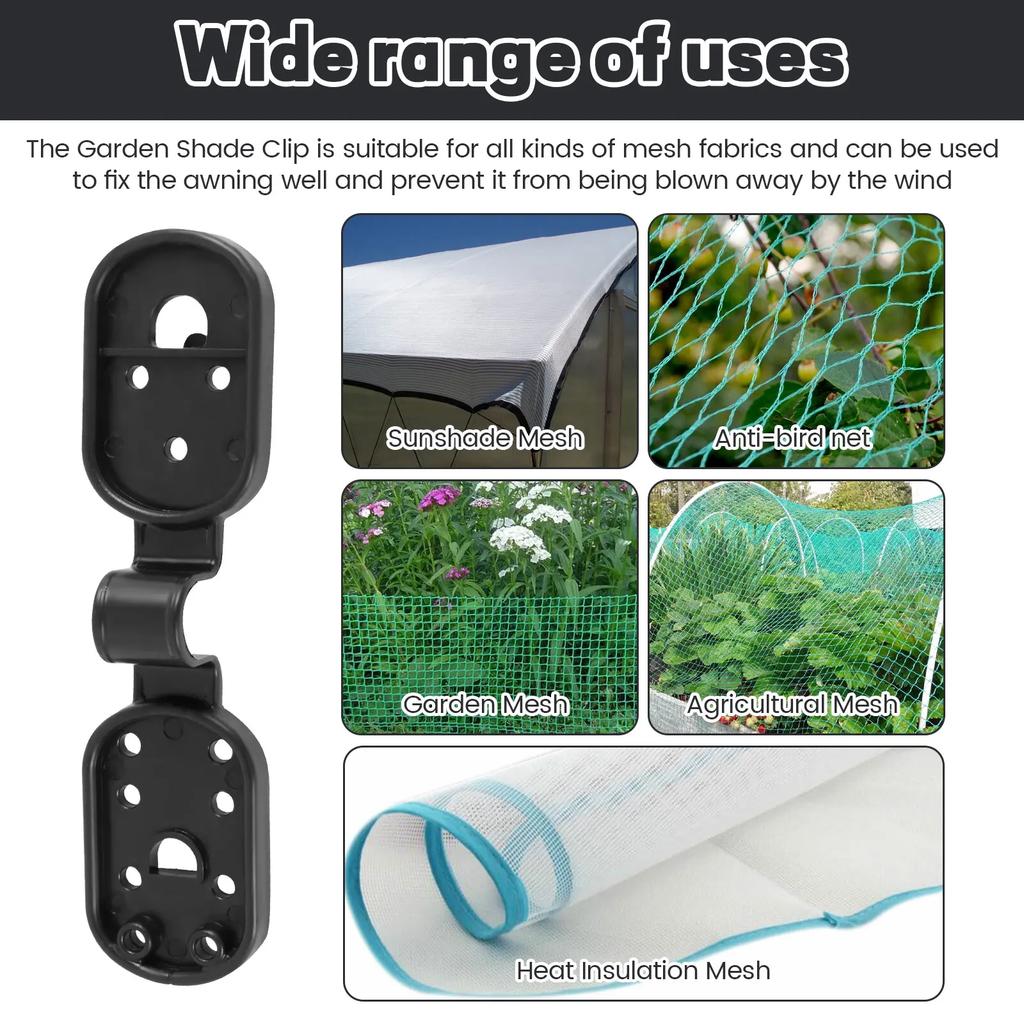 100Pcs Shade Cloth Plastic Clips Sunshade Net Clip Greenhouse Fabric Fix Clamps Grommet Fence Netting Hook