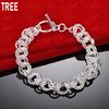 925 Sterling Silver Heavy-Duty Braided Double Ring Bracelet - Exquisite Gift Jewelry