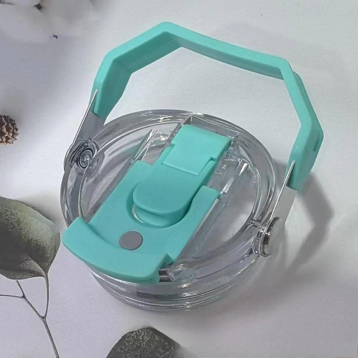 

30 Oz Plastic Cup Lid Replacement Cap Leak Proof Splash Proof Sealed Top for Water Bottle Tumbler Sports Gym Outdoor Drinkware м ята зелений колір