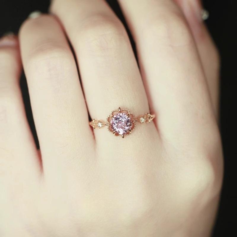 925 Sterlingsilber Unregelmäßiger Edelstein Damen Luxus Zeigefingerring - Nicht Verblassend, Verstellbar, Leichtes Nischendesign.