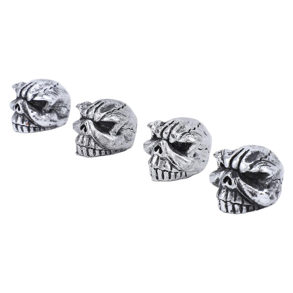 4PCS Tires Valve Stem Cap Universal Fit Skull Style Cool Look Valve Stem Cover for Car Truck Bike