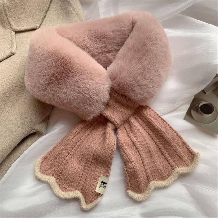 Warm Cross Knitted Scarf Patchwork Autumn Winter Neck Scarf for Women Girls