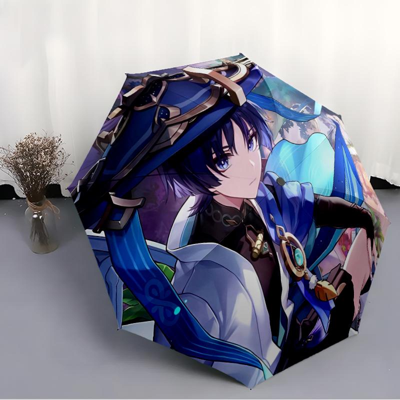 1pc Genshin Impact Wanderer2 Umbrella, Sun Protection, And UV Shielding. It Has Eight Sturdy Ribs for Outdoor Use And Perfect Gift