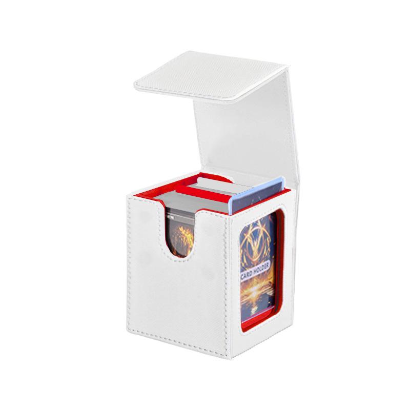 Patent Design PU Leather Game Card Box with Window, 100+ Capacity for Magic: The Gathering