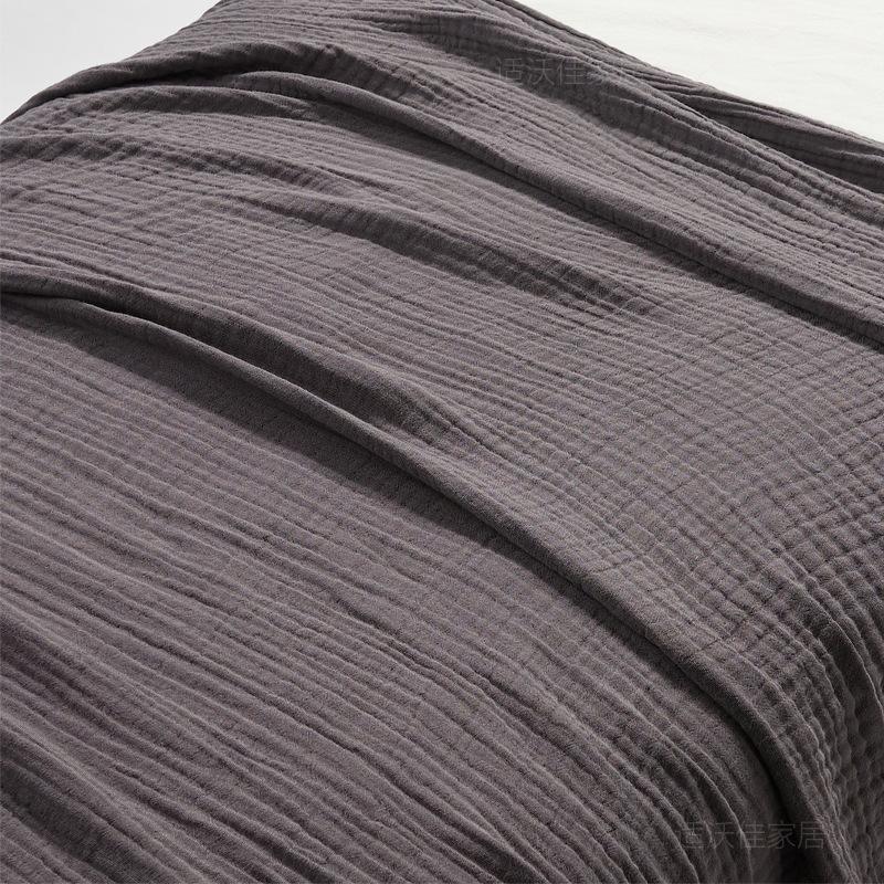 Japan Quality Cotton Gauze Towel Blankets Thin Blue Quilt for Double Queen King Bedspread On The Bed Sofa Cover Bedroom Coverlet