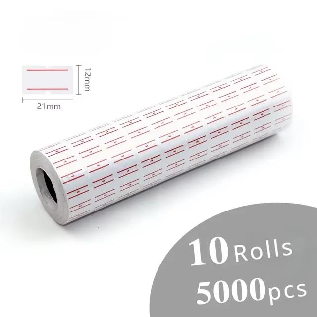 10 Rolls Price Label Tag for MX-5500 Price Gun Label Sticker, 5000pcs White and Color Retail Shop Price Gun Label