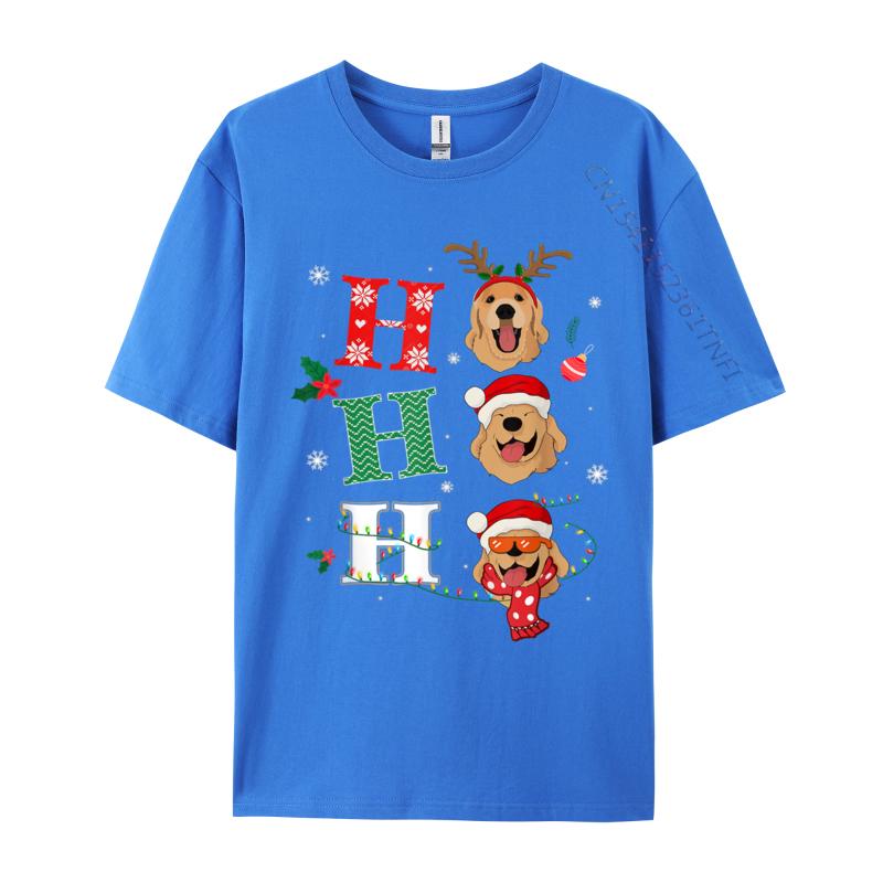 Ho Ho Ho Retrievers Golden Xmas Outfit Christmas Costume T-Shirts New Arrival O-Neck Group 100% Cotton Men T-Shirts Printed On
