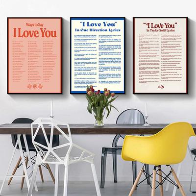 Ways To Say I Love You Canvas Painting Lyrics Poster Nordic Wall Art Retro Music Quotes Picture Print for Living Room Home Decor