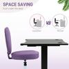Heart Desk Chair with 5 Wheels and Adjustable Height In Fabric, 40x50x79-89cm, Purple